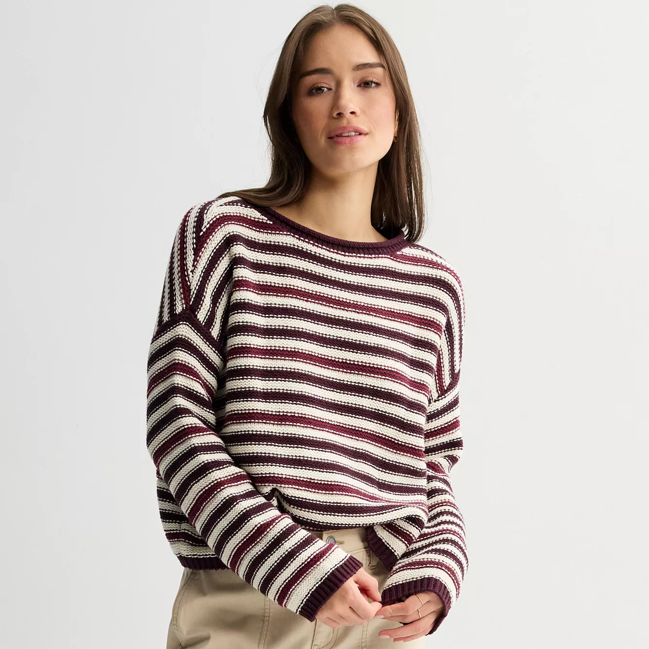 Juniors' SO\u00ae Textured Boatneck Sweater | Kohl's