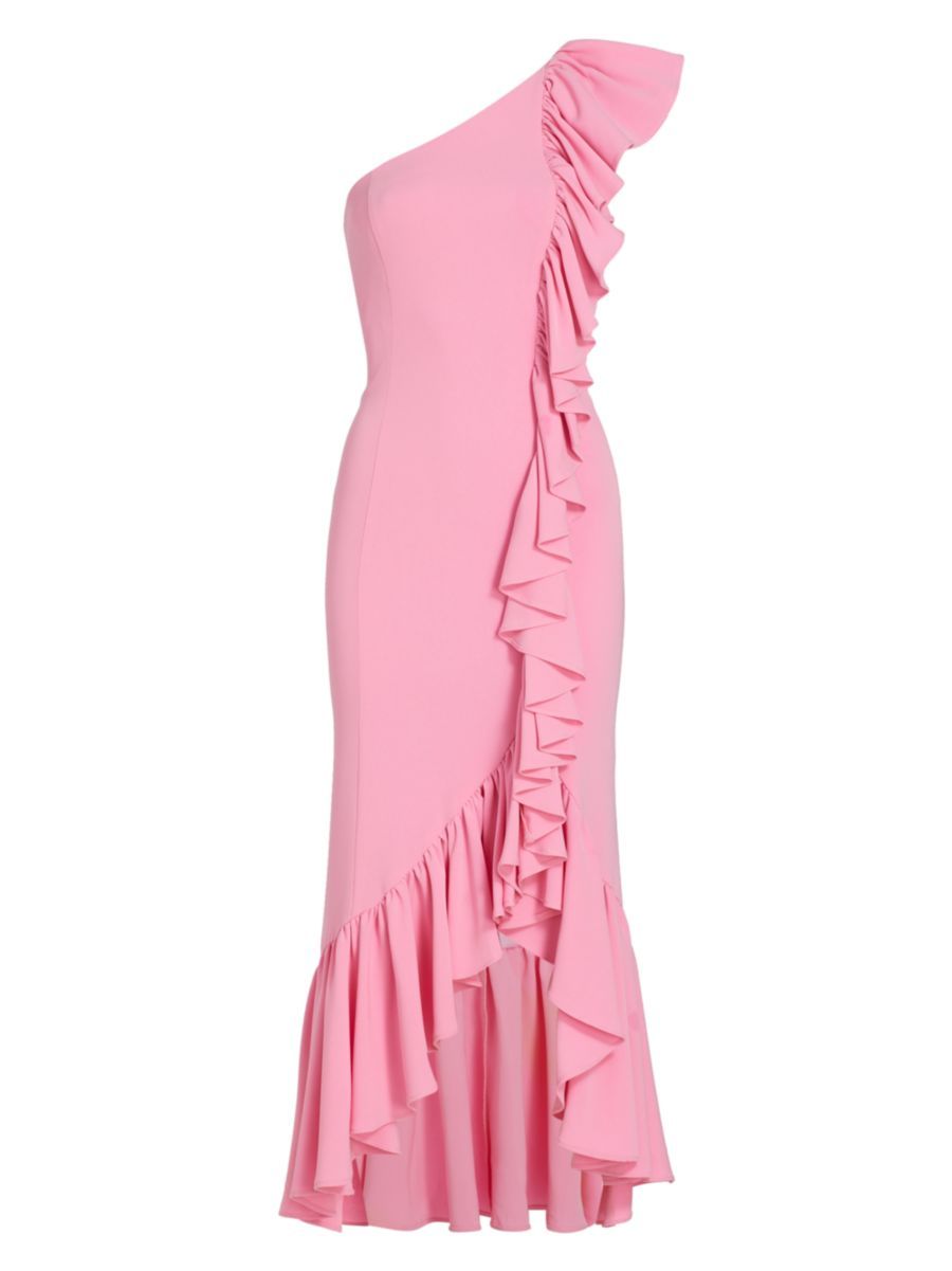Jovette Ruffled One-Shoulder Midi-Dress | Saks Fifth Avenue