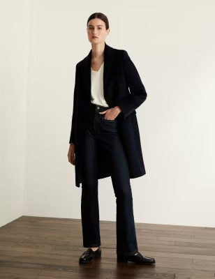 Pure Wool Boyfriend Coat | JAEGER | M&S | Marks & Spencer (UK)
