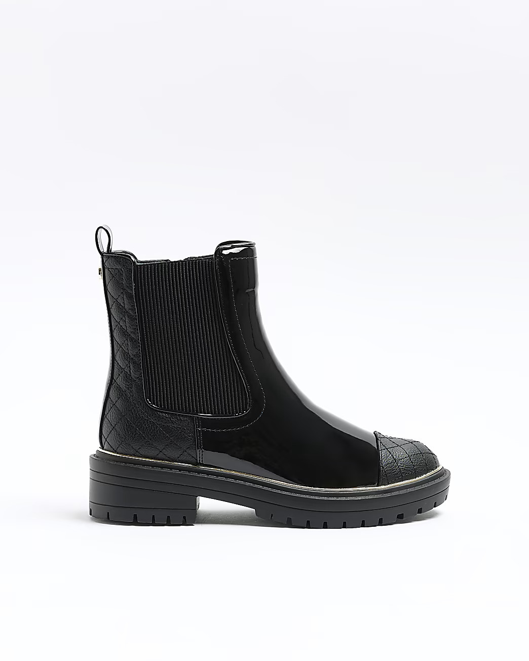River Island Womens Black Quilted Chelsea Boots | River Island (US)
