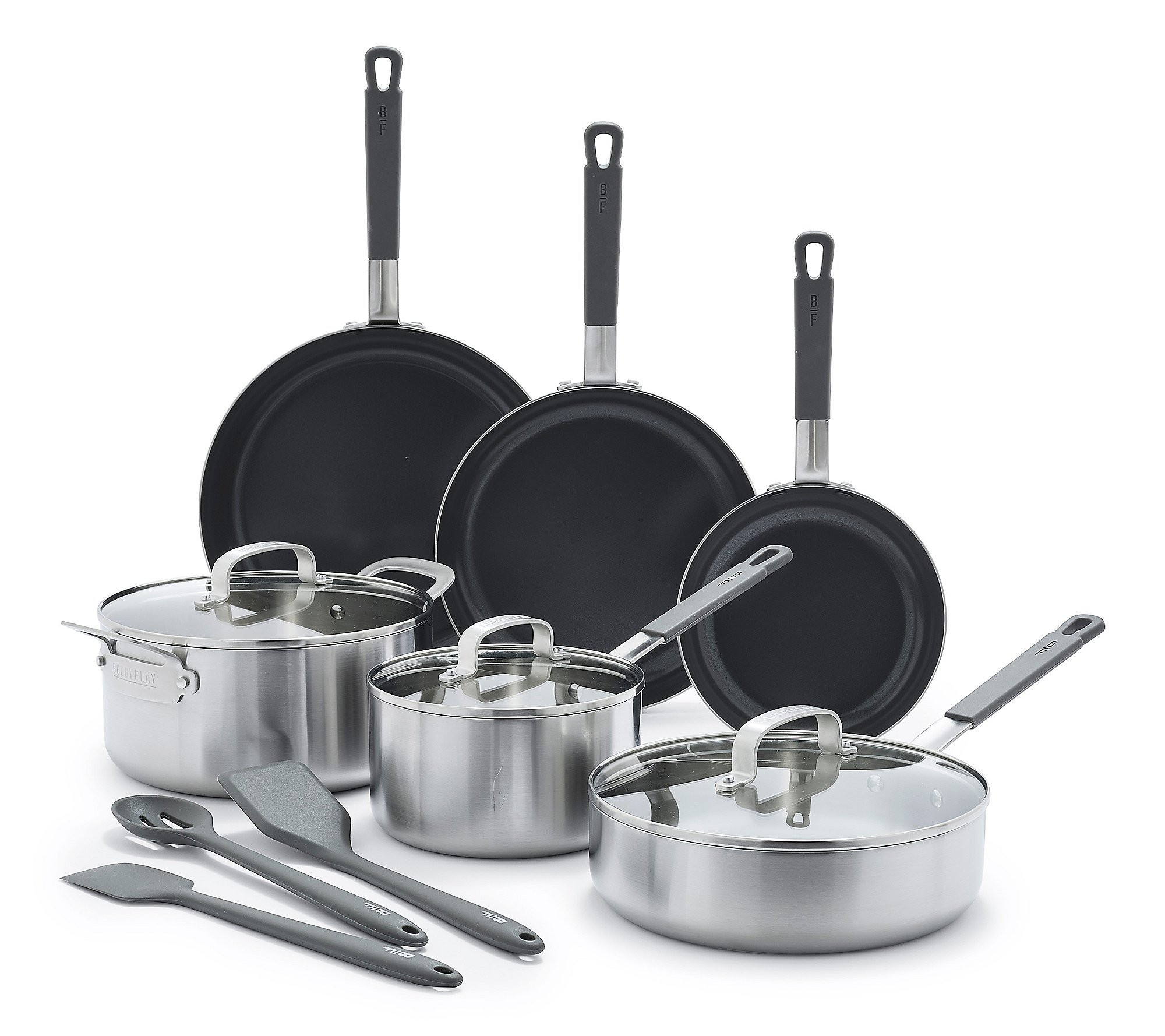 Bobby Flay by GreenPan Nonstick SS 12pc Cookwar e Set | QVC