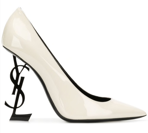 Saint Laurent YSL Logo Opyum Opium 110 Neutro White Black Patent Heel Pump 37.5  | eBay | eBay AU