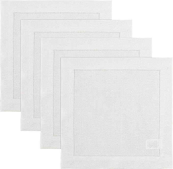 Solino Home Square Placemats Set of 4-100% Pure Linen White Cloth Placemats 14 x 14 Inch - Classi... | Amazon (US)