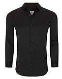 Suslo Couture Men's Black Long Sleeve Performance Solid Sateen Button Down,Black_54,3X-Large | Amazon (US)