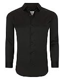 Suslo Couture Men's Black Long Sleeve Performance Solid Sateen Button Down,Black_54,3X-Large | Amazon (US)