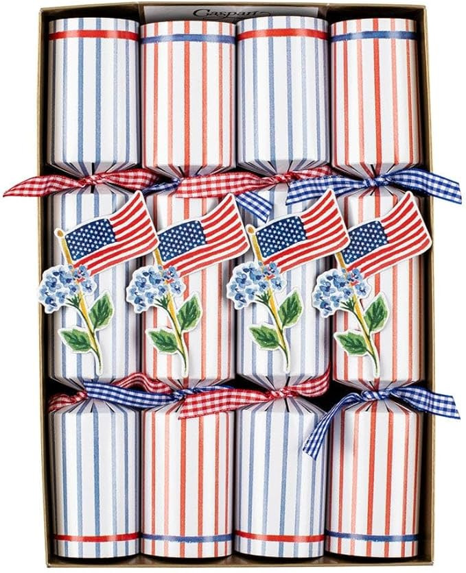 Caspari Celebration party favor – 8-Pack Party Favors with Flags & Hydrangeas Design, Patriotic... | Amazon (US)