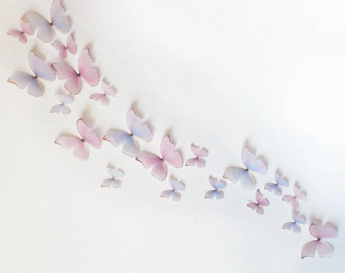 3D Wall Butterflies- Light Pink and Purple Princess Mix - Etsy | Etsy (US)