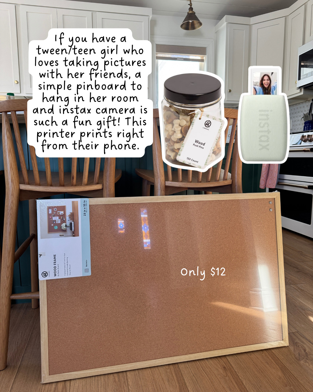 If your teen loves taking pics with her friends, this printer and pin board would make a great gift! Printer connects right to your phone. 

 #LTKGiftGuide #LTKFindsUnder50 #LTKKids