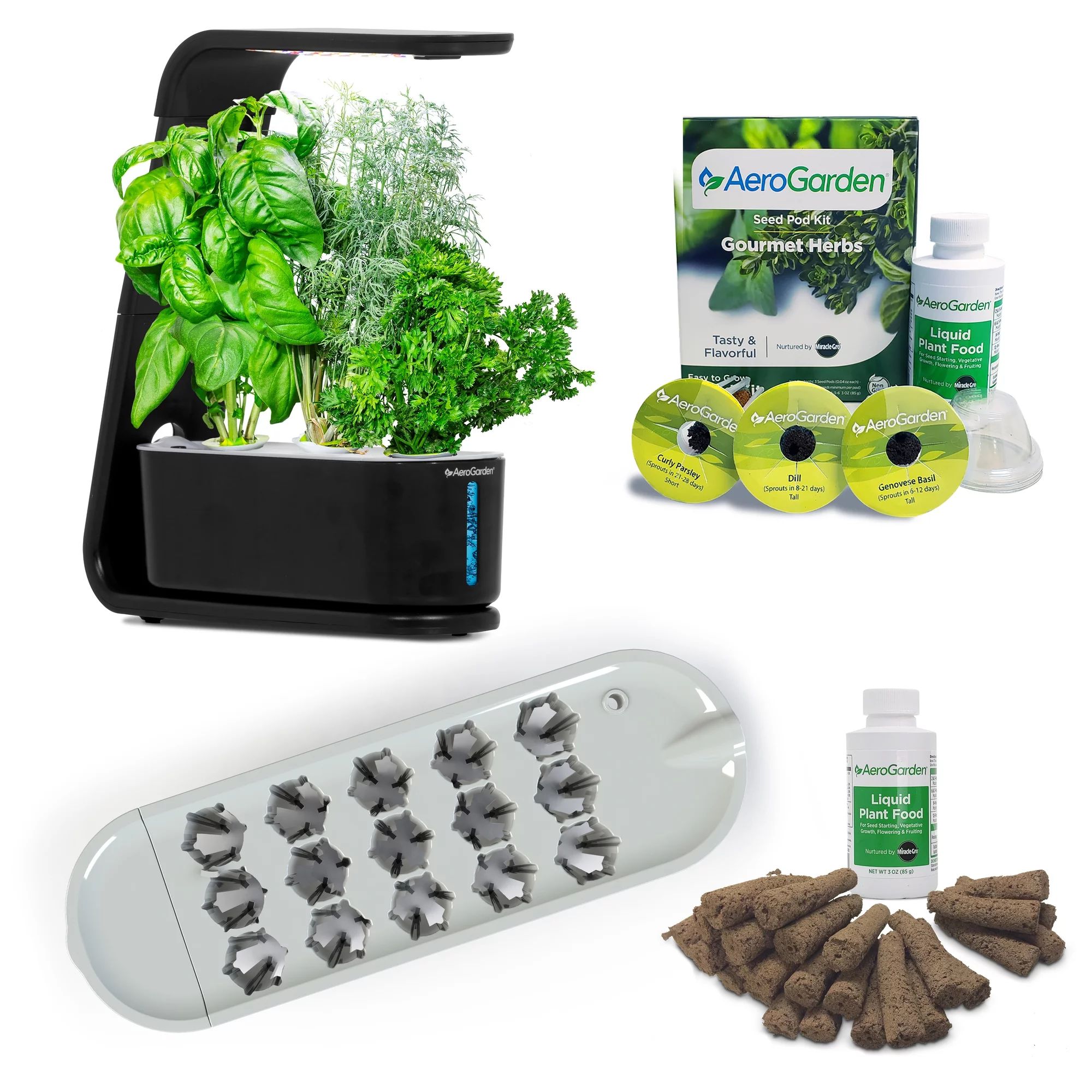 AeroGarden Sprout, Black with Seed Starting System Bundle | Walmart (US)