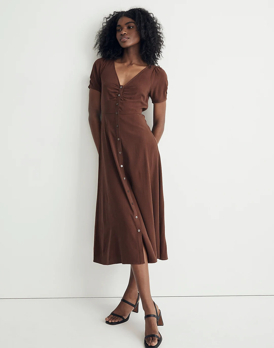 Leedra Button-Front Midi Dress | Madewell