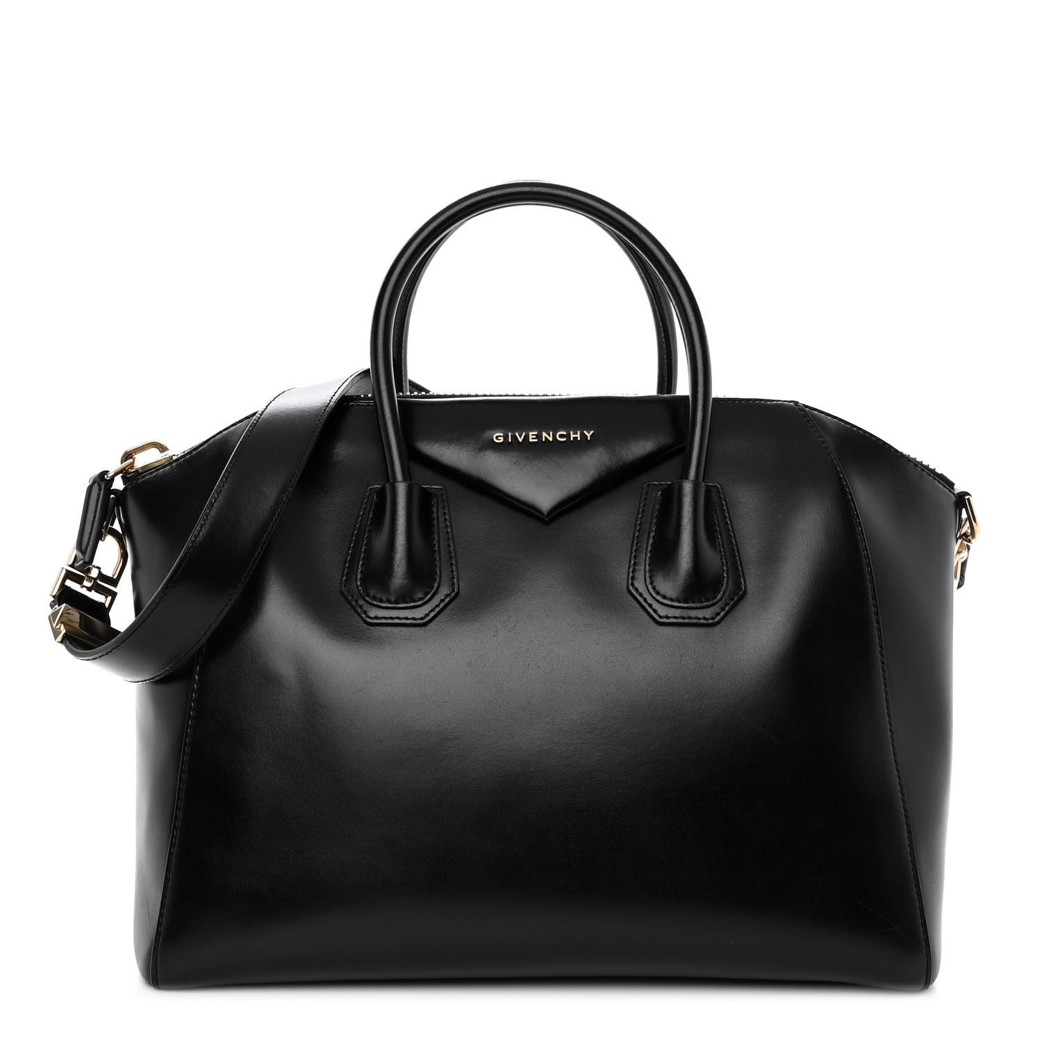 Shiny Lord Calfskin Medium Antigona Black | FASHIONPHILE (US)