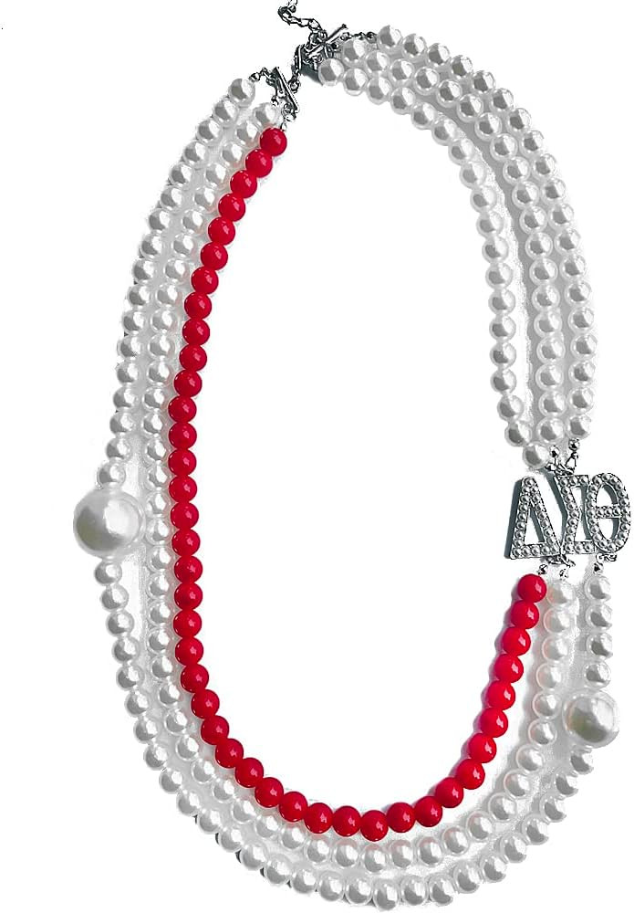 Amazon.com: Black Women sorority society DELTA letter label multi-layer simulation pearl jewelry ... | Amazon (US)