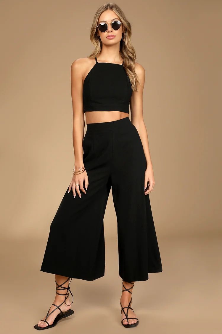 Sail With Me Black High-Waisted Wide-Leg Pants | Lulus (US)