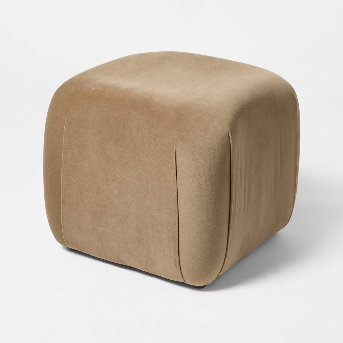 Square Velvet Ottoman Tan - Threshold™ designed with Studio McGee | Target