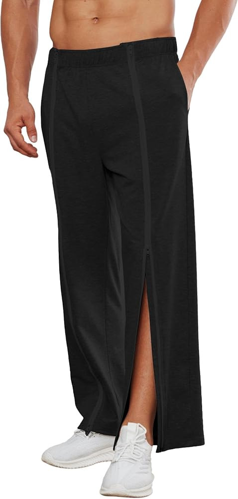 Deyeek Tear Away Pants for Men Full Zipper Legs Sweat Pants Mens Open Bottom Sweatpants Breakaway... | Amazon (US)