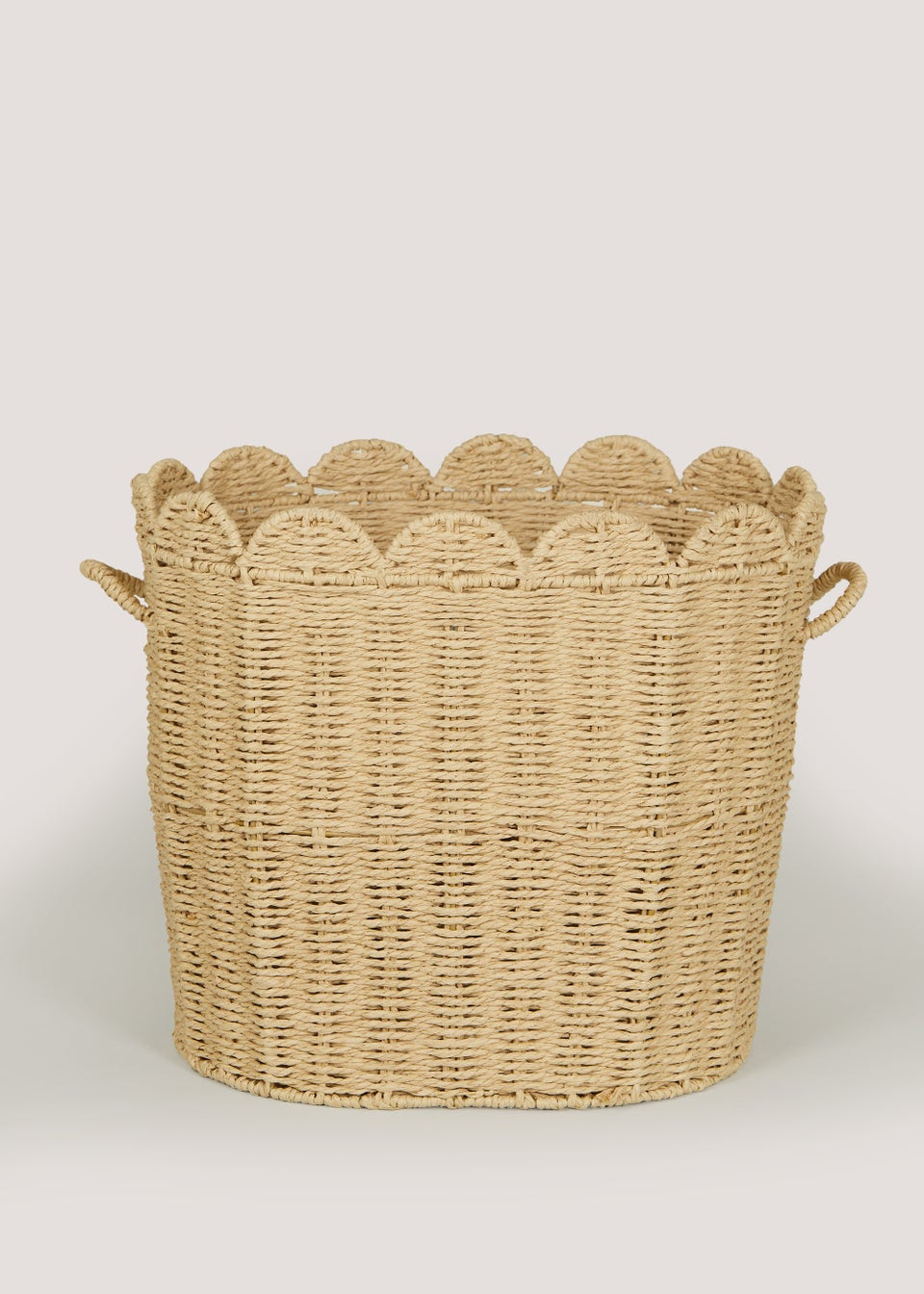 Natural Scallop Edge Storage Basket (41cm x 31.5cm) | Matalan (UK)