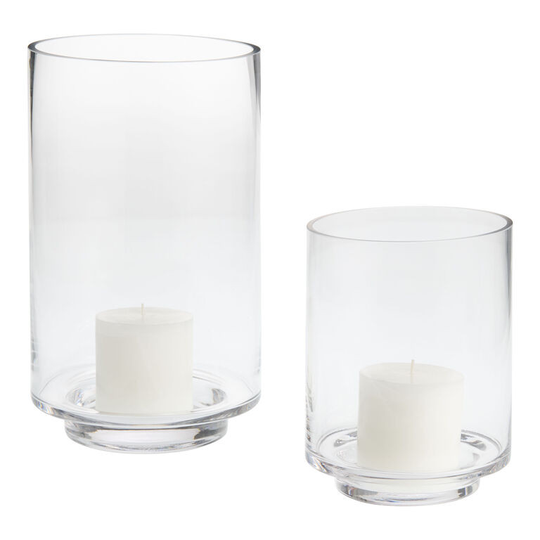 Glass Cylinder Pedestal Hurricane Candle Holder | World Market
