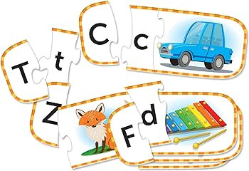 Learning Resources Alphabet Puzzle Cards, Kindergarten Readniness, Self Correcting Puzzles, Ages ... | Amazon (US)
