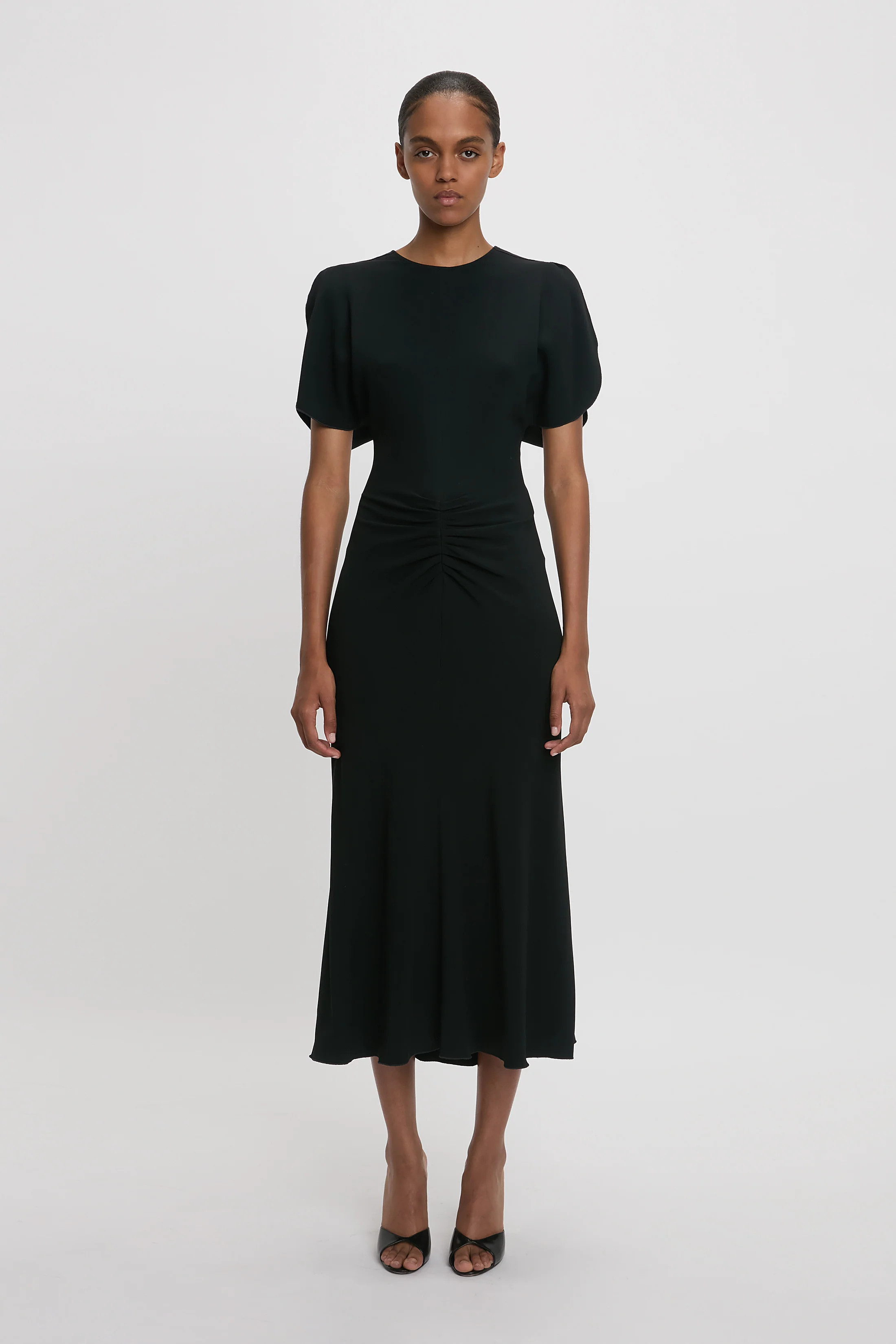 Bela Midi Dress In Black | Victoria Beckham UK