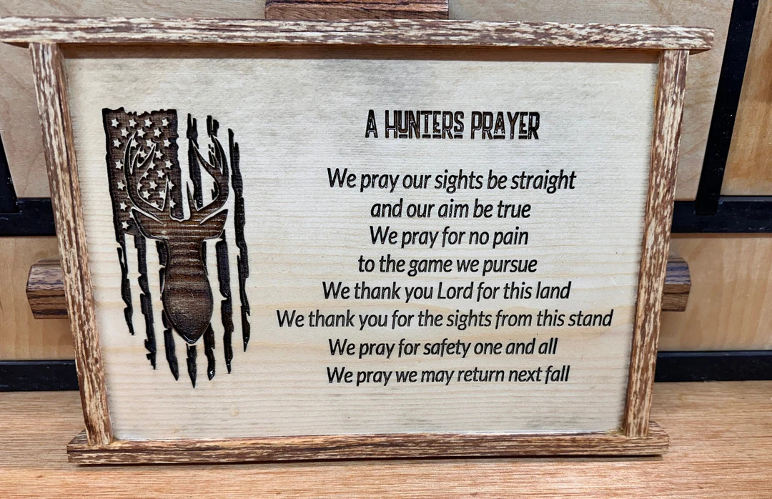 A Hunters Prayer Engraved & Framed Rustic Signs Plaque - Etsy | Etsy (US)