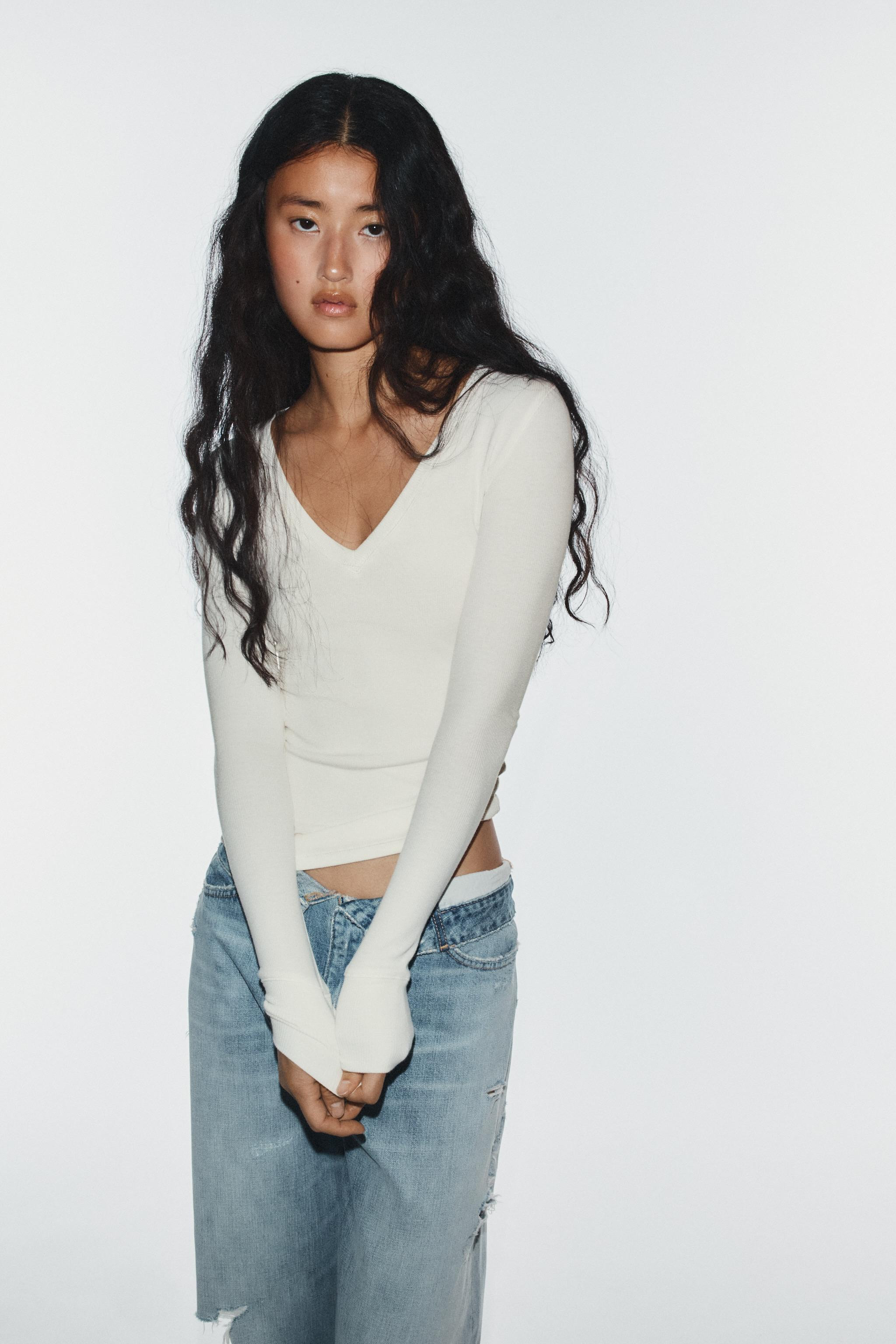 TRF MID-RISE FOLDED WAIST JEANS | Zara US