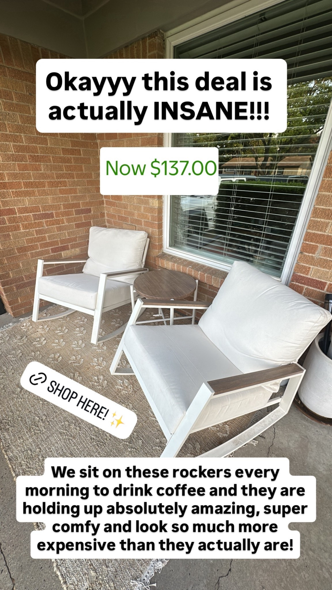 Our incredible rocking chair set is on sale for only $137 right now. 🤯 That price is actually insane! RUN to grab this before it sells out!!

#LTKSaleAlert #LTKHome
