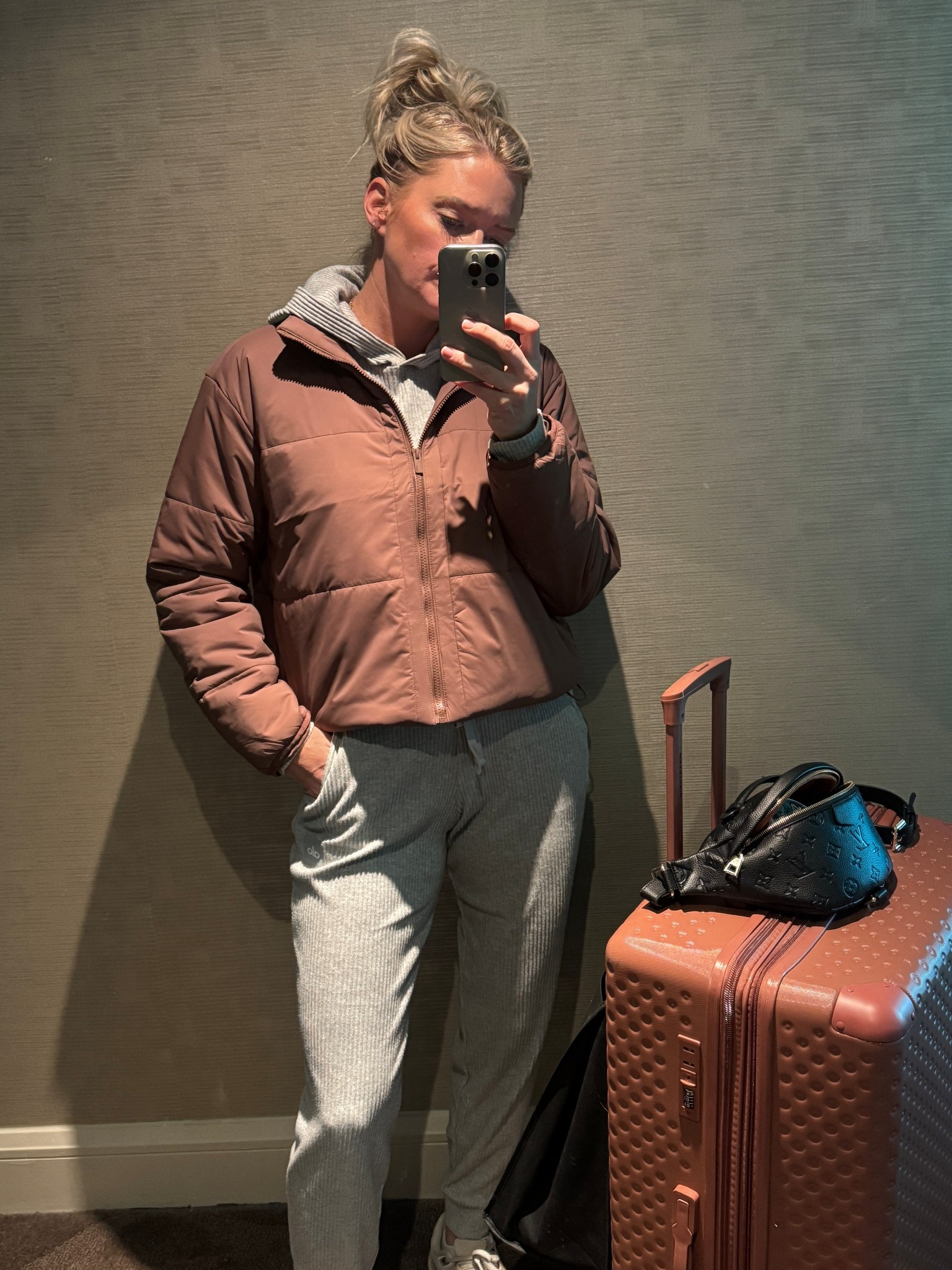 Travel days. ❤️ #travel #comfort #vuori #alo #LV #suitcase

#LTKTravel #LTKselfcare #LTKmomlife