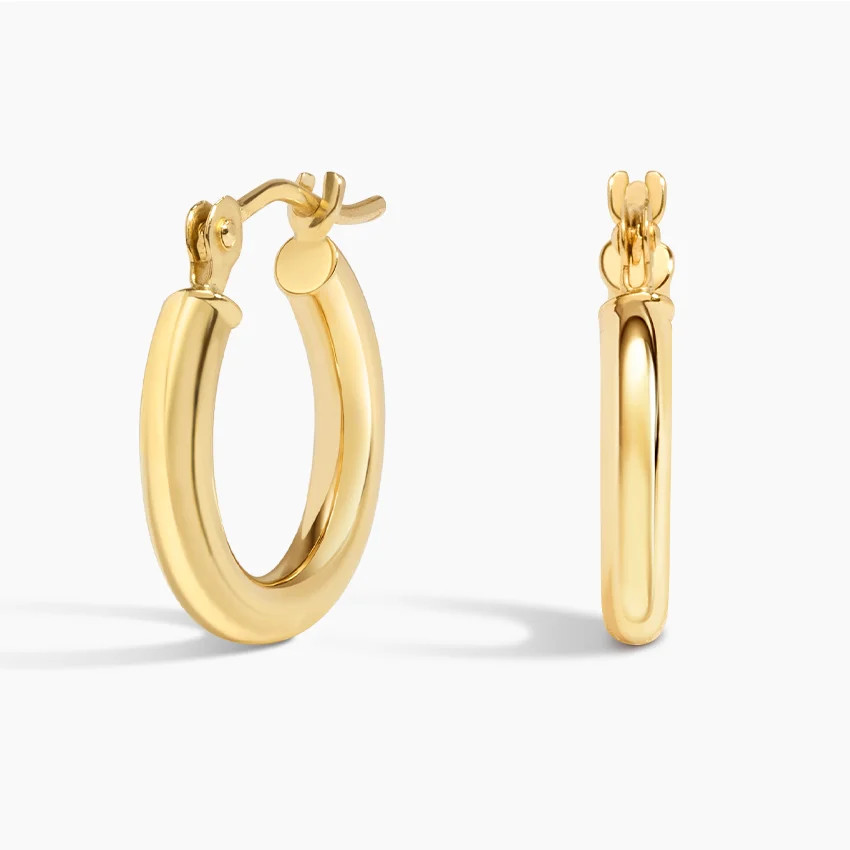 2mm Huggie Perfect Hoop Earrings in 14K Yellow Gold | Brilliant Earth