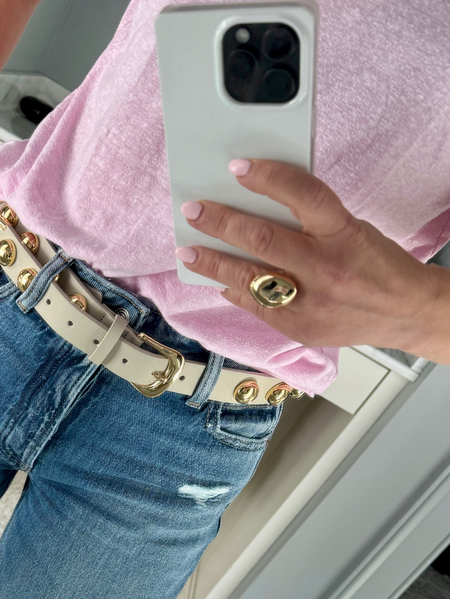 Gold details, distressed denim and new iPhone 15 case 🖤

#LTKstyletip #LTKfindsunder100 #LTKover40