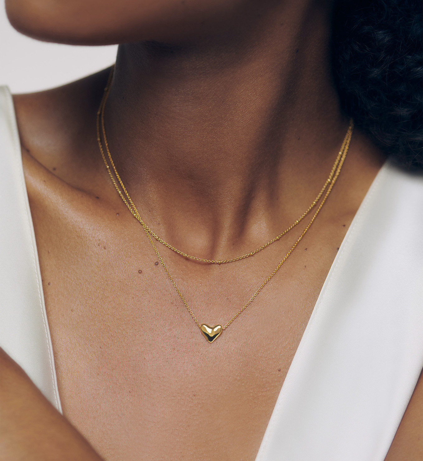 Heart and Beaded Chain Necklace Set | Monica Vinader (US)
