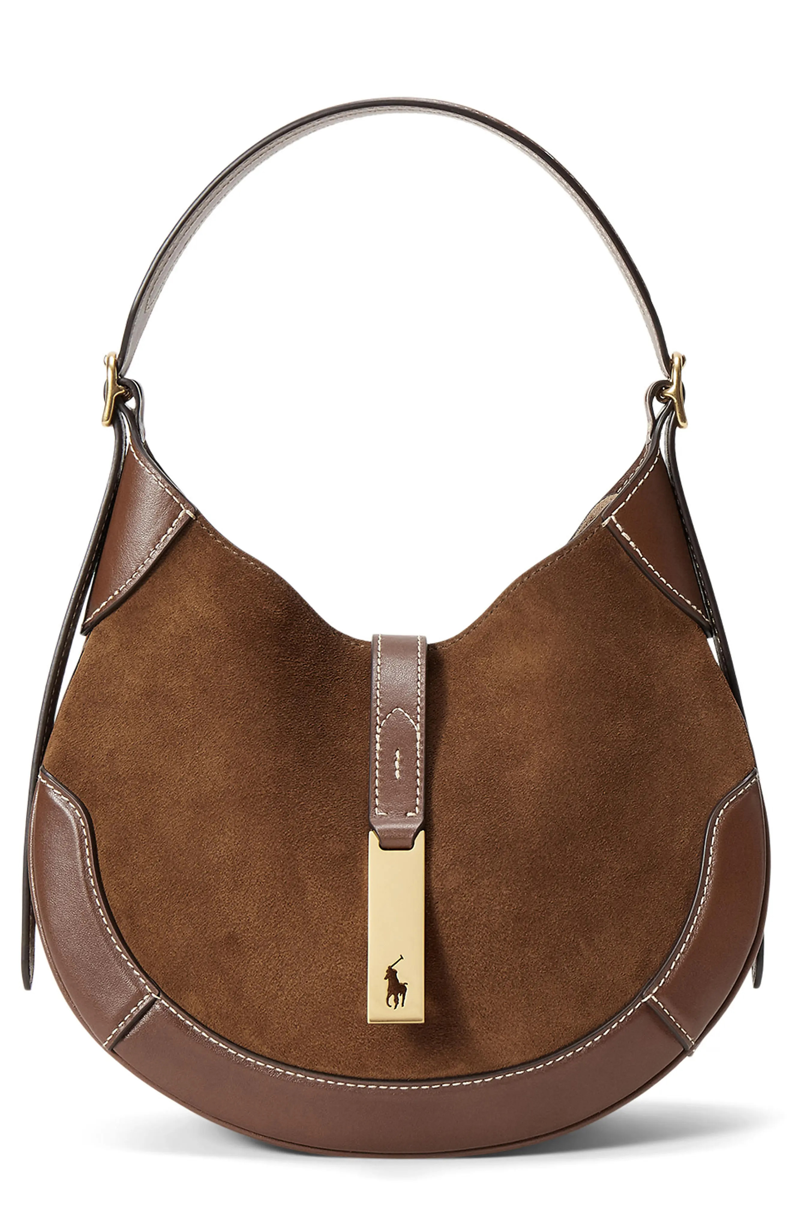 Polo Ralph Lauren Small Suede & Leather Shoulder Bag (Women) | Nordstrom | Nordstrom