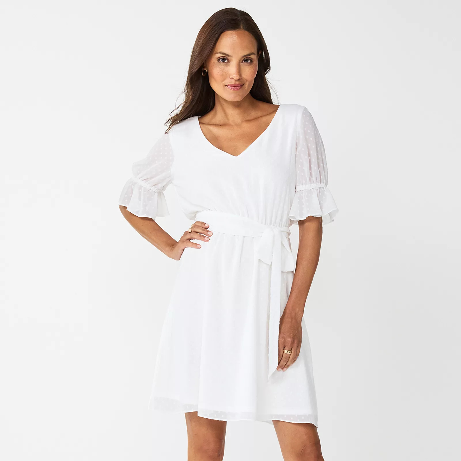 Women's Nine West Volume Sleeve Button Front Dress | Kohl's