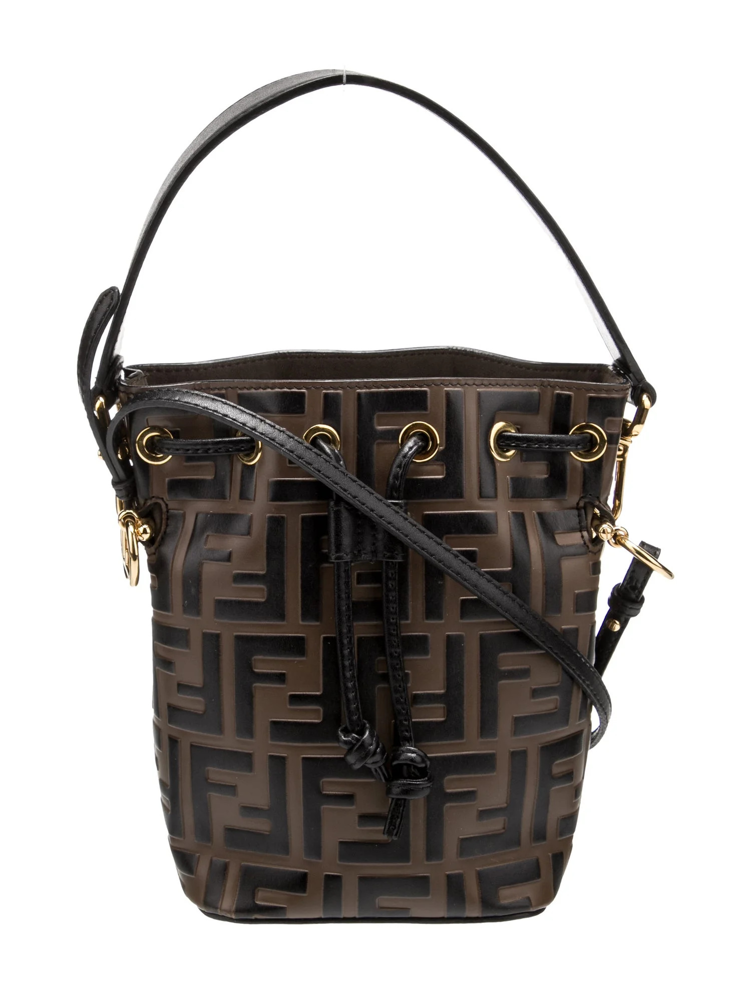 Mini Embossed FF 1974 Mon Tresor Bucket Bag w/ Strap | The RealReal