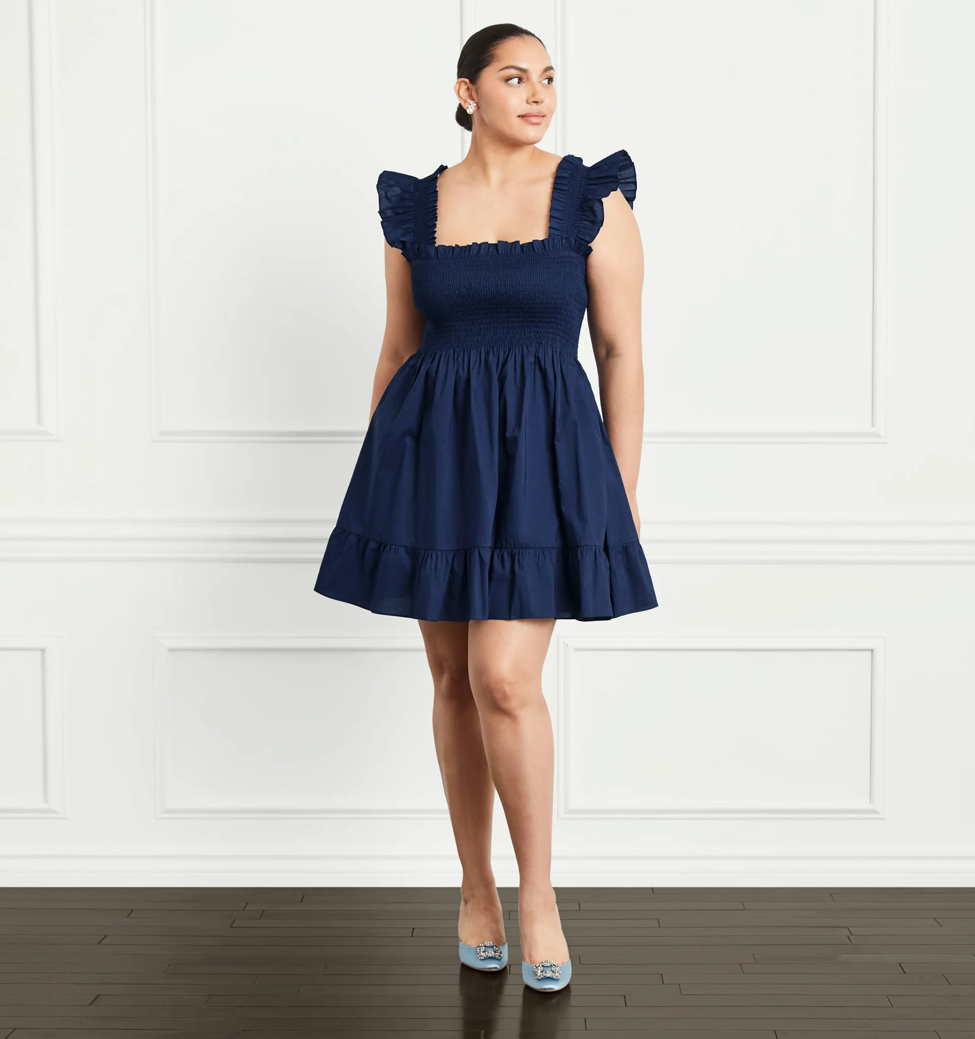 The Elizabeth Nap Dress - Navy Cotton | Hill House Home