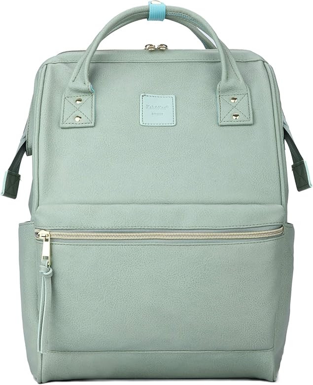 Kah&Kee Leather Backpack Diaper Bag with Laptop Compartment Travel School for Women Man | Amazon (US)