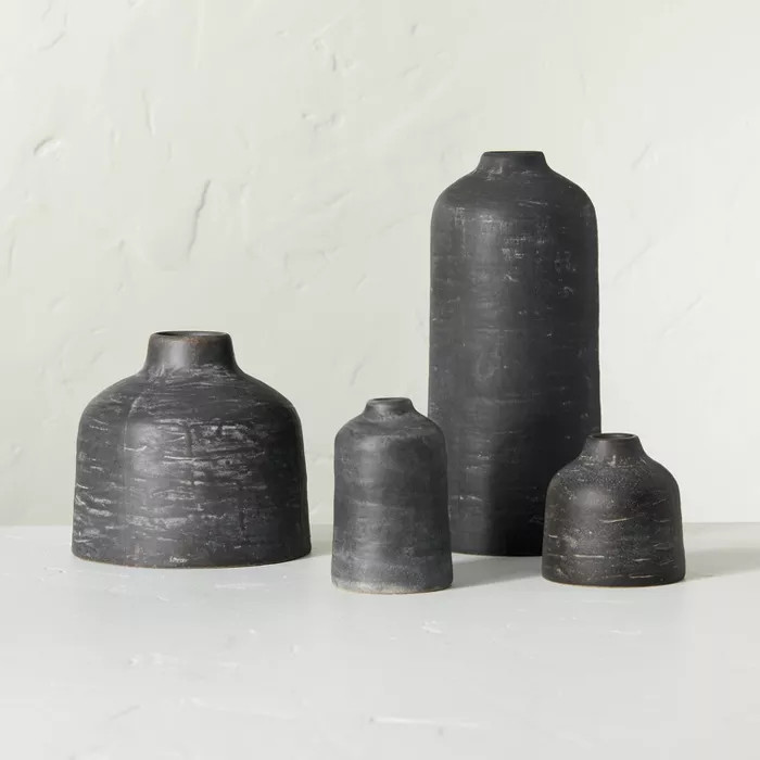Distressed Ceramic Vase Dark Gray - Hearth & Hand™ with Magnolia | Target