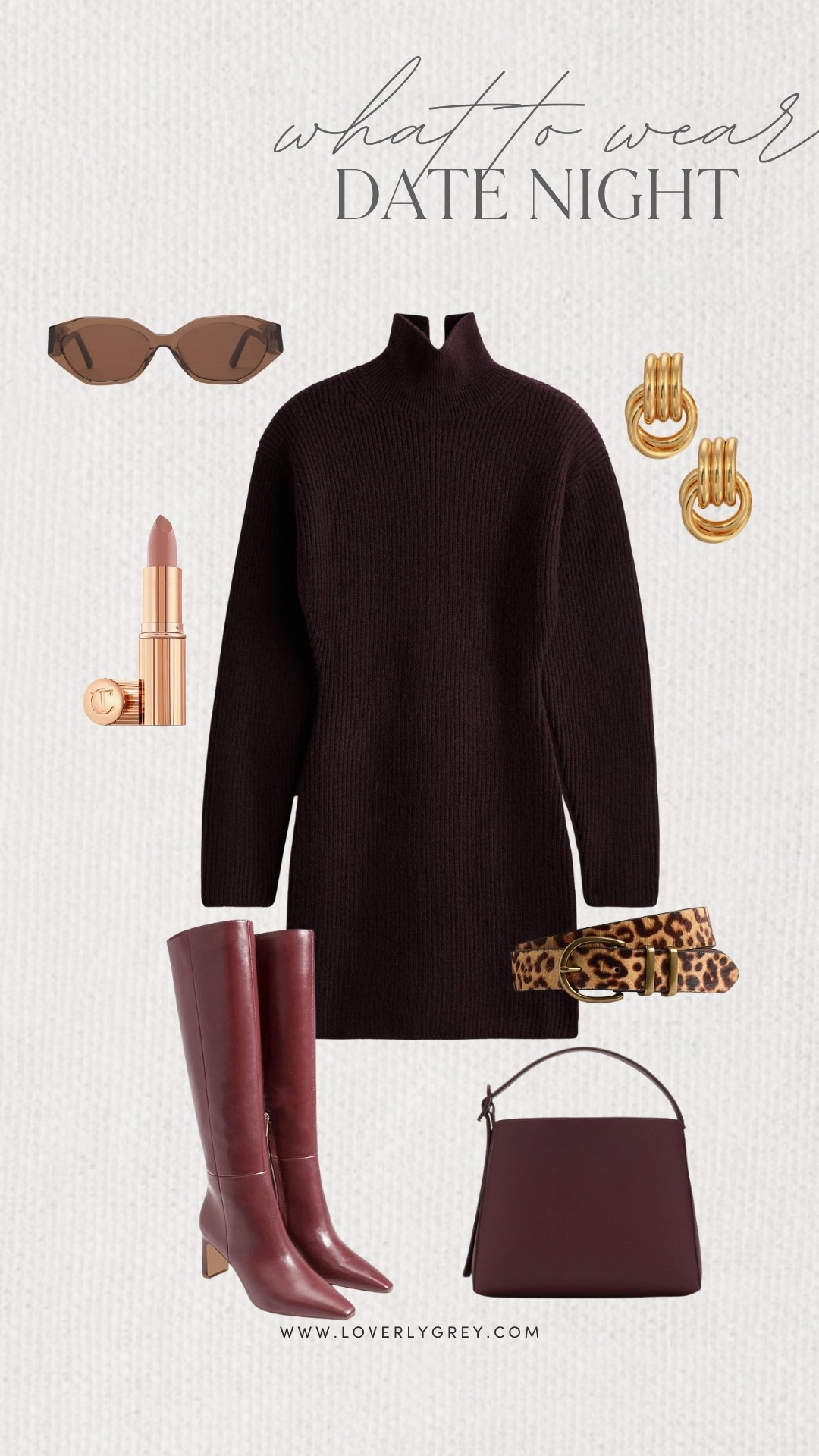 Loverly Grey, what to wear for a date night! I am loving this sweater dress from H&M with a pair of tall boots. I’d add a cheetah belt, simple purse, and gold jewelry to complete the look. Loverly Grey, what to wear, date night

#LTKFindsUnder100 #LTKgrwm #LTKSeasonal