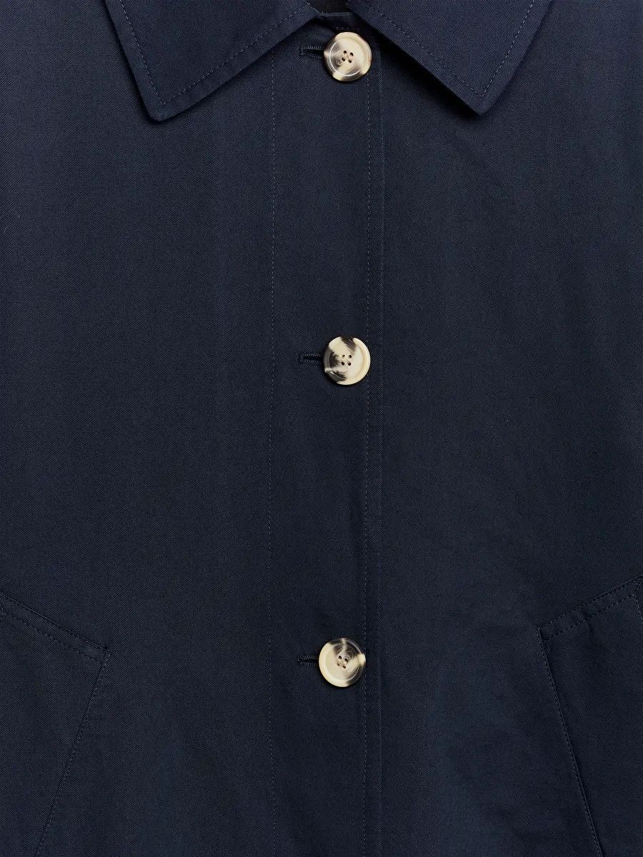 Cotton Linen Coat - Dark Blue - ARKET GB | ARKET (US&UK)