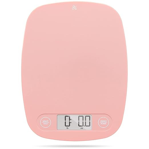 Greater Goods Blush Pink Food Scale - Digital Display Shows Weight in Grams, Ounces, Milliliters,... | Amazon (US)