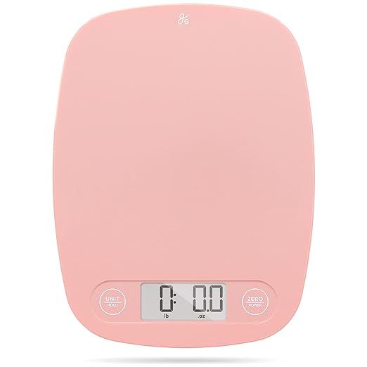 Greater Goods Blush Pink Food Scale - Digital Display Shows Weight in Grams, Ounces, Milliliters,... | Amazon (US)