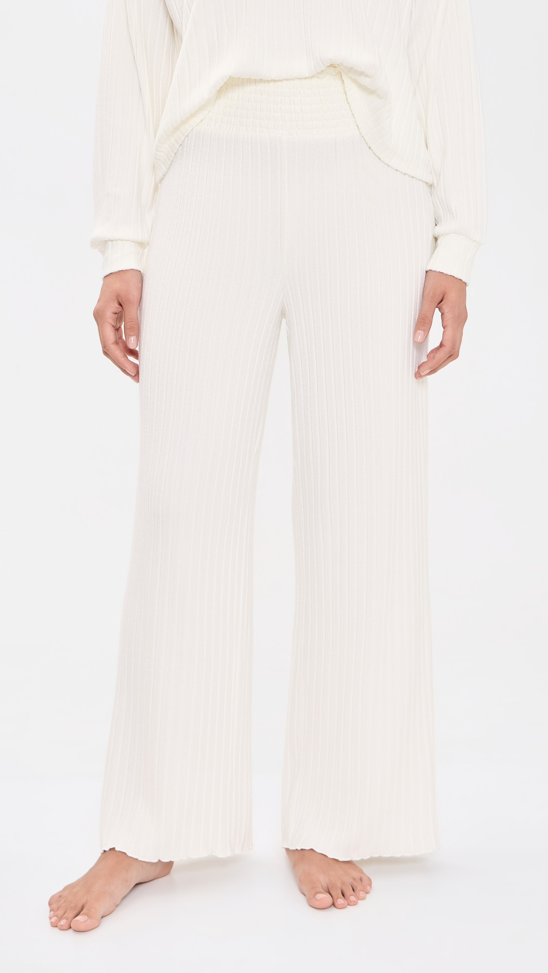 Z Supply Dawn Smocked Rib Pants Bone L | Shopbop