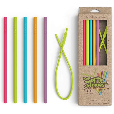Silicone Straws - Slender Size BPA Free Non-Rubber Silicon Reusable Drinking Straws for Stainless St | Walmart (US)