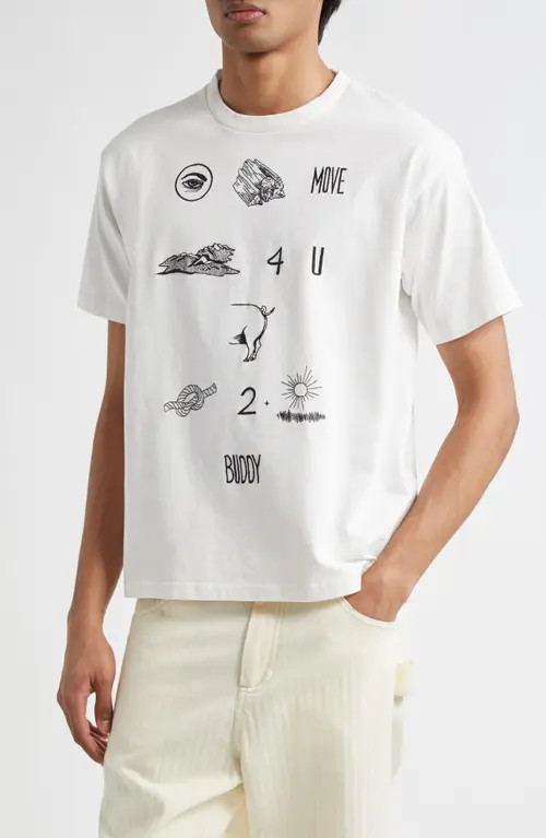Bode Rebus Embroidered T-Shirt in Cream at Nordstrom, Size X-Large | Nordstrom