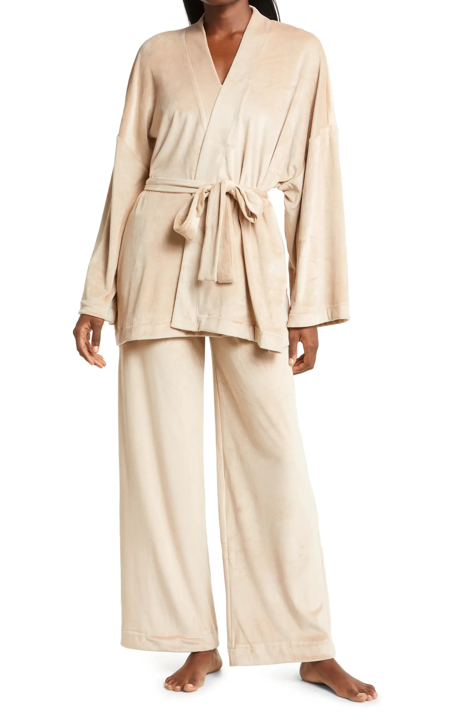 Velour Robe & Pajama Pants Set | Nordstrom