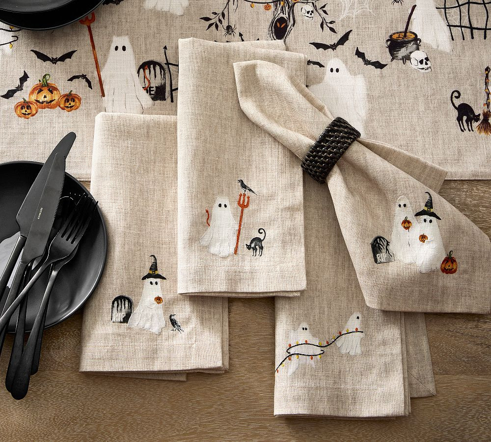 Scary Squad Organic Cotton Napkins - Mixed Set of 4 | Pottery Barn (US)