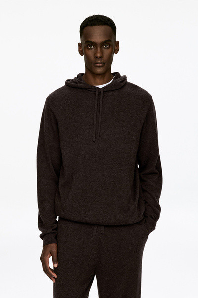 Knitted Wool Cashmere Hoodie – Dark Brown – Men – ARKET GB | Arket UK