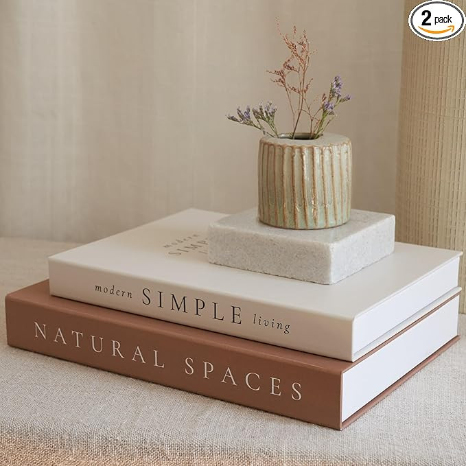 Beautiful Decorative Books - Set of 2 Boxes Enhance Your Coffee Table, Bookshelf or Mantle Decor ... | Amazon (US)