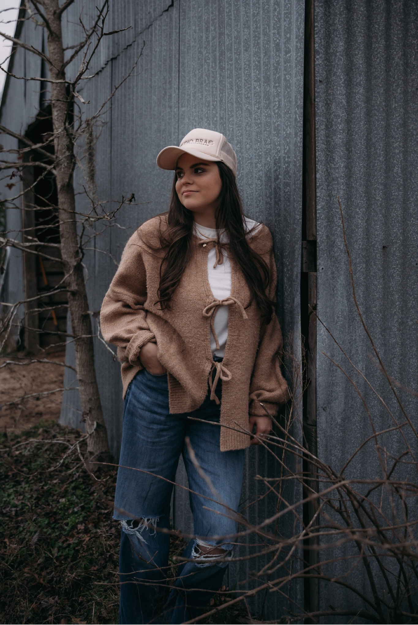 Bow sweater, tie front sweater, cute sweaters for spring, family pictures mom, casual family pictures outfit, loose fit jeans, wide leg jeans, Amazon sweater

#LTKFamily #LTKFindsUnder50