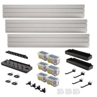 Rubbermaid FastTrack Garage Wall Panel Starter Kit (23-Piece)-FT1887156KIT - The Home Depot | The Home Depot