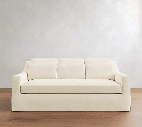 York Slope Arm Deep Seat Slipcovered Sofa (60"-108") | Pottery Barn (US)